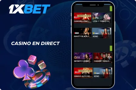 Jeux de casino en direct avec croupiers réels sur 1xBet