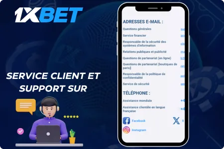 Assistance client et support 24/7 disponibles sur 1xBet